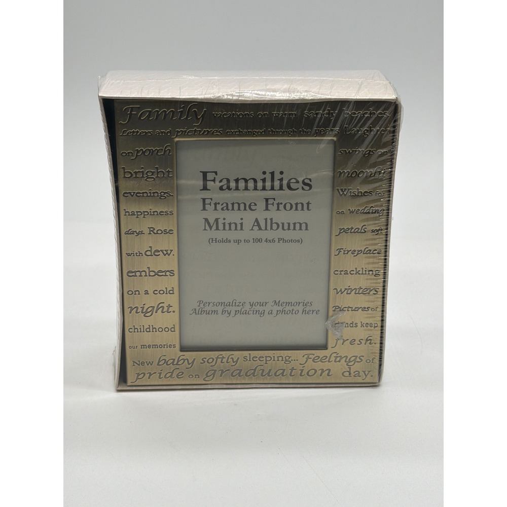 Thompson Products Family Memories Frame Front Mini Photo Album Gold R14340 NEW